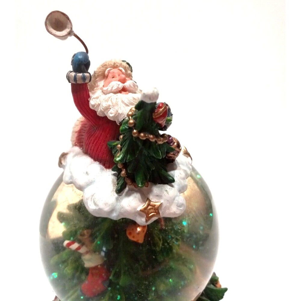 Santa Snow Globe Christmas Tree Musical Plays Jingle Bells Magical Holidays